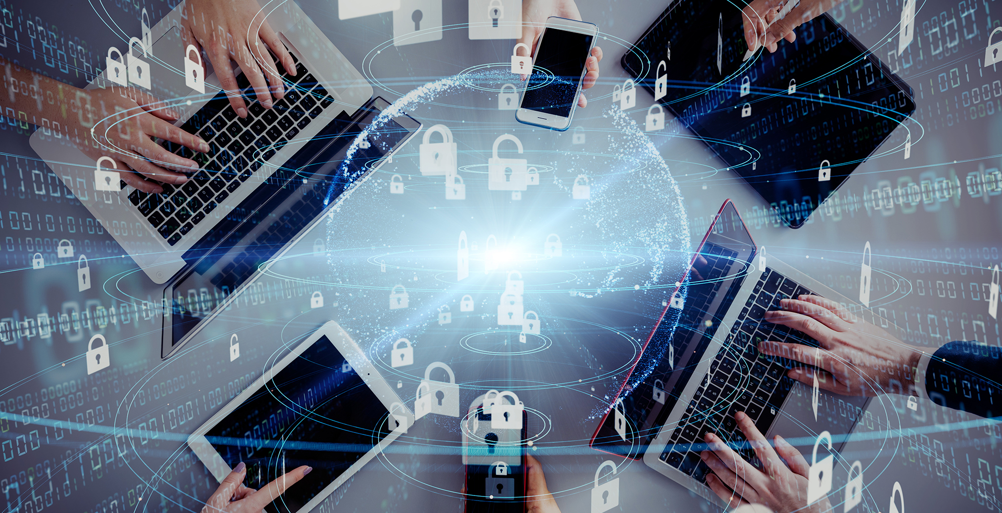 Network security concept. Cyber protection. Anti virus software.