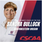 image of a woman smiling. Text says: Sandra Bullock, NJCAA Women's Coach of the Year