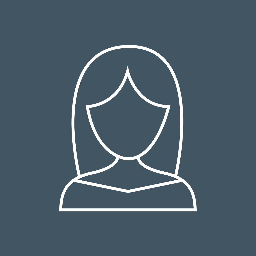 Generic female icon on blue background